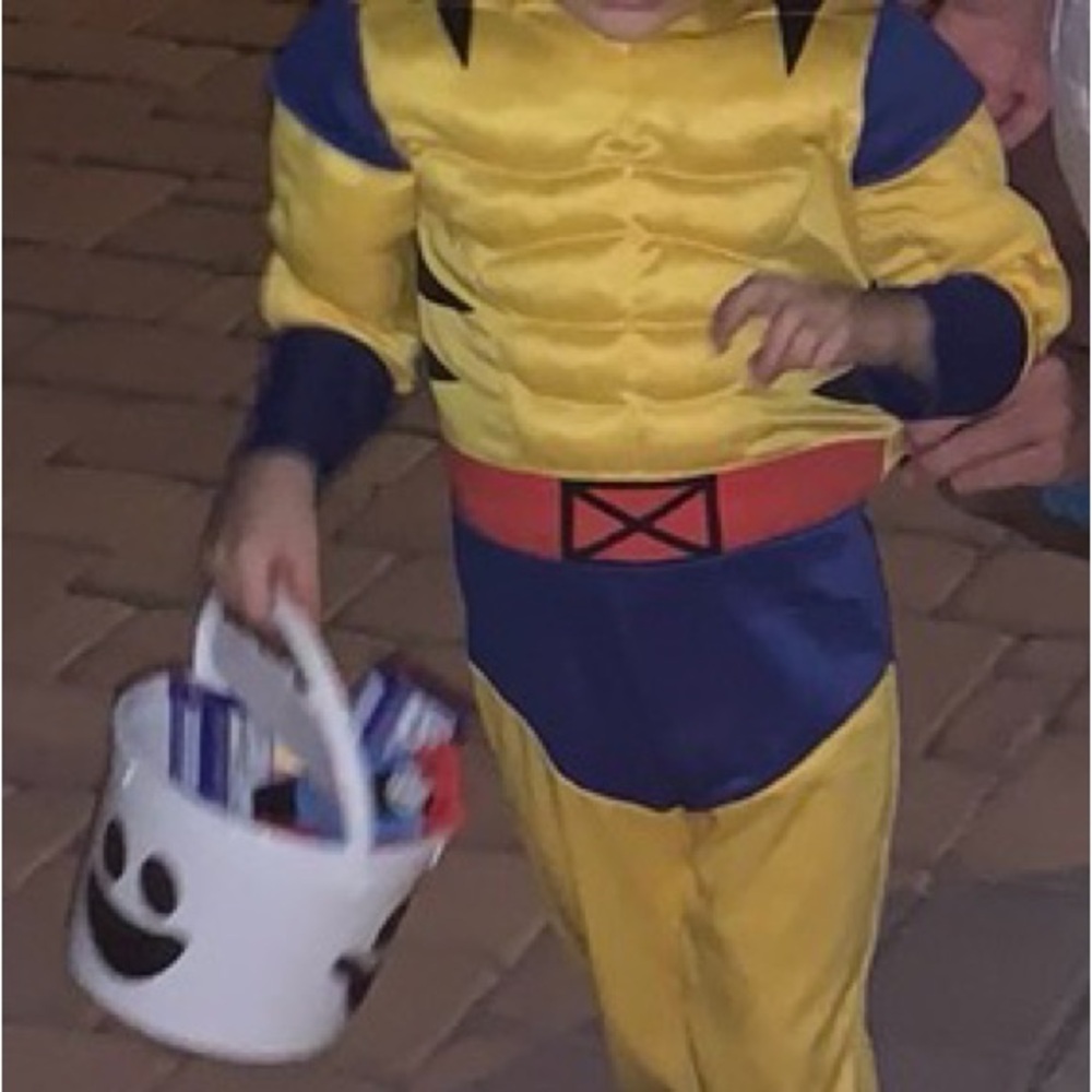 Kids Yellow and Blue Superhero Costume